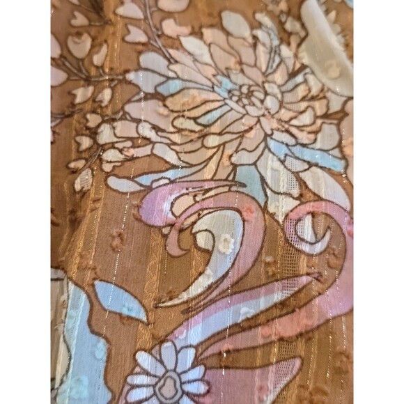 Ryegrass Long Sleeve Floral Modest Dress Womens Large Embroidered Shimmer - Picture 12 of 12